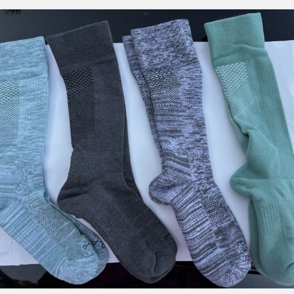 TOMMIE COPPER Compression Over-the-Calf Socks Jade Green 4 Pack Size Large NWT